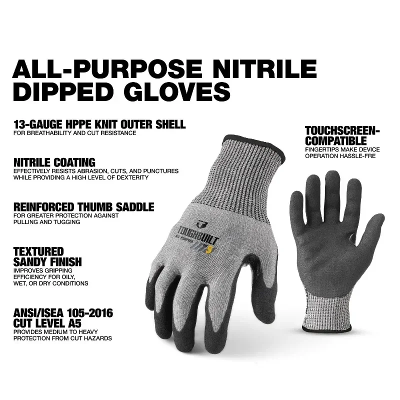 ToughBuilt TB-P2-112-5-L Nitri - đánh giá và giá Nitrile Mechanic Glove